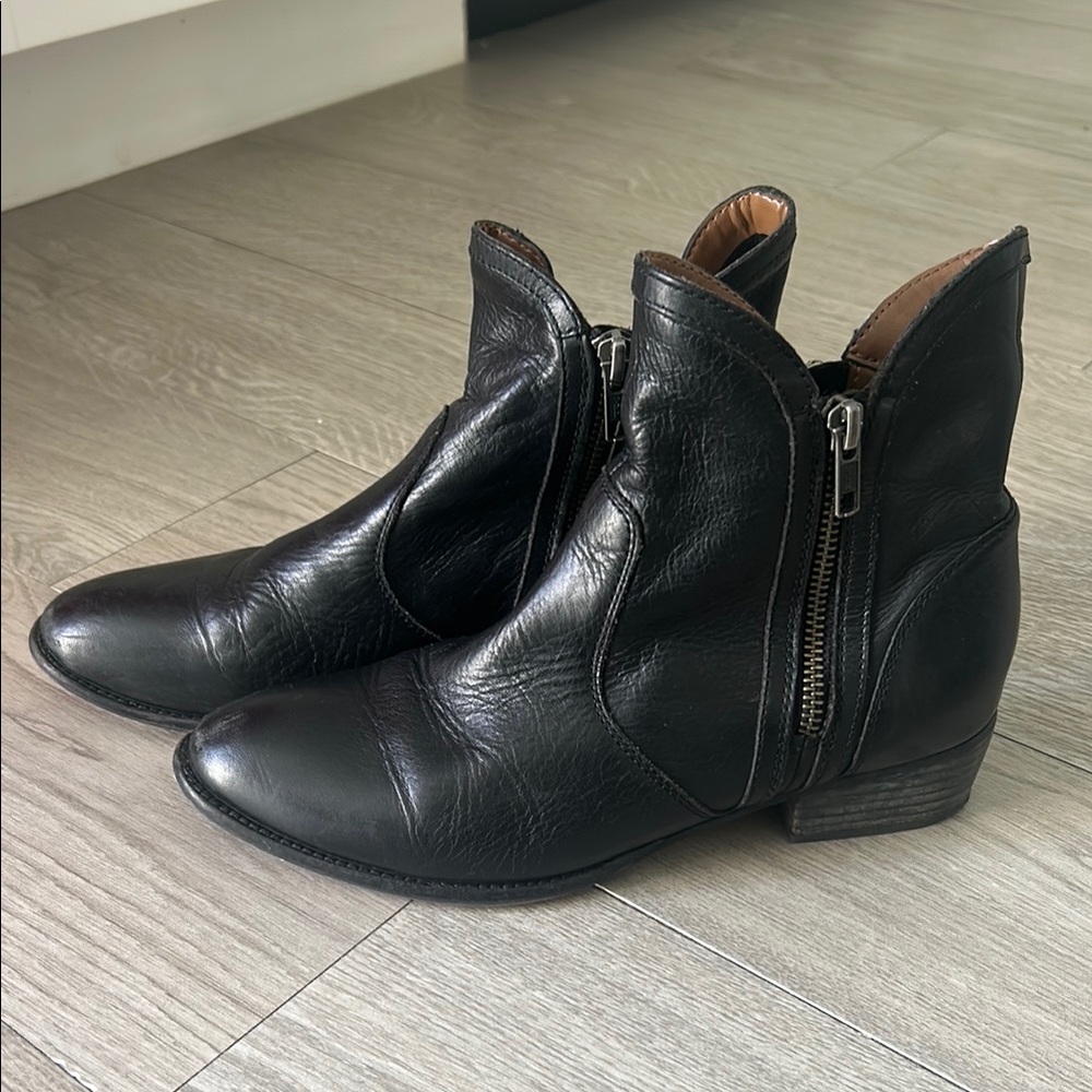 Black Leather Ankle Boots